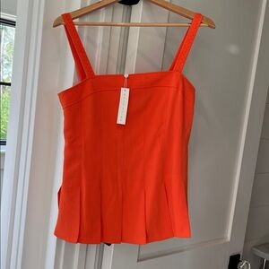 Trina Turk Bold Orange Top car wash waist fringe